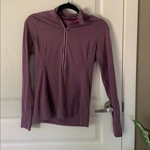 Long sleeve purple sports top with zipper